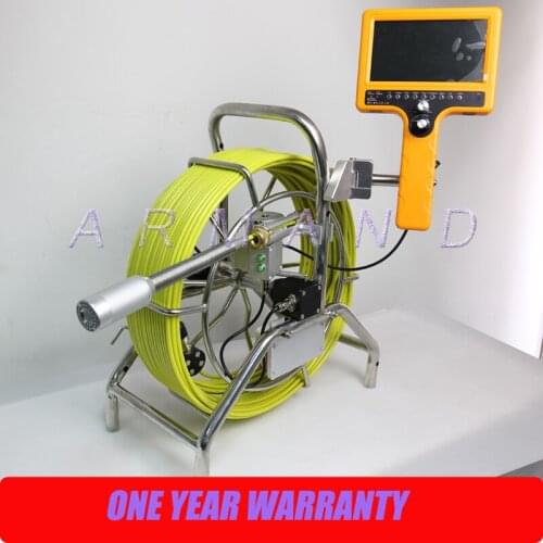 Waterproof plumbing sewer pipe water well air duct push rod inspection camera 60m waterproof fiber optic cable