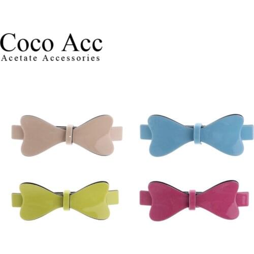 3pcs 50% off candy color acrylic bow bowknot korea hair barrertte clips head jewelry accessories ornaments for women grils