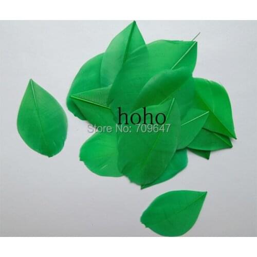Green Feather!200Pcs/lot!3-6cm LOOSE Kelly Green/Dark Green Trimmed Goose Feathers,Feather Petals,Green trimmed feathers for DIY