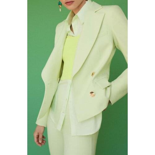 Spring Elegant Women Suits Office Lady Fashion Custom Made Loose Pocket Blazer Causal Daily Double Breasted Jacket 2 Pieces