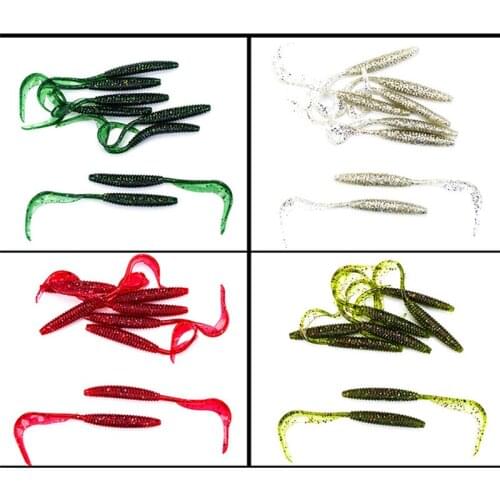 10pcs/Pack Flexible Soft Lure Silicone Grub Worm Texas Rig Baits 95mm/3g Artificial Rubber Shad Lure For Bass Perch Fishing