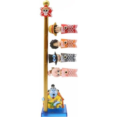 5pcs Figures Luffy Ace Sabo Jinbe Shirahoshi Mermaid Princess Carp Streamer Model Toys Childrens Day Gifts