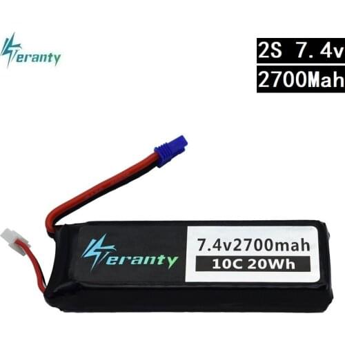 7.4V 2700mAh 10pcs For Hubson H501W H501S H501C lipo battery 10C 20WH For RC Qaudcopter Drone Parts 2s 7.4 v Battery EC2 Plug