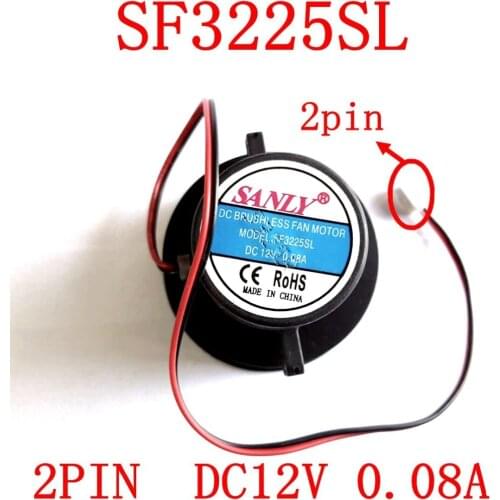 Free Shipping New original SANLY SF3225SL 2PIN DC12V 0.08A for Ultra quiet fan humidifier