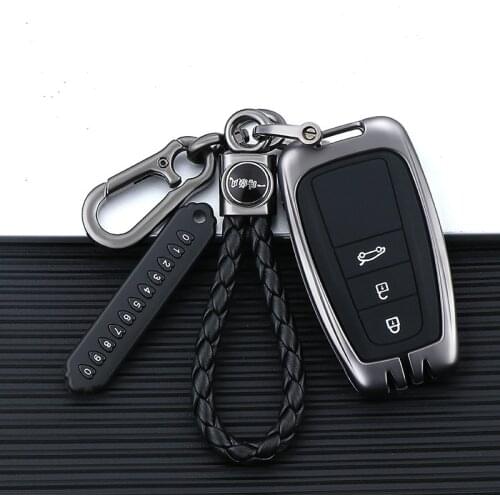 Galvanized Alloy Car Key Case For Toyota CHR C-HR Camry Prado Prius 2017 2018 2019 Corolla RAV4 Keychain Protector Bag