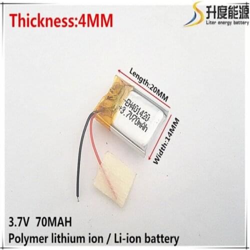 Tablet PC battery capacity 401420 3.7V 70MAH Universal Li-ion for tablet pc Mp3 MP4 MP5 GPS mobile bluetooth