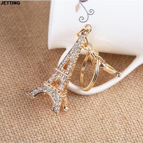 JETTING 1 Pc Keys Chains Eiffel Tower plastic Keychain Charm Pendant Purse Bag Key Rings Gifts Souvenirs Key Holder 2 Colors
