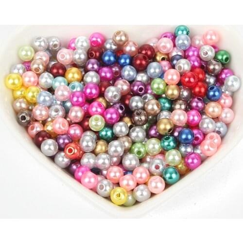 2000Pcs Pearl Mix-Colors Round Loose Beads for Jewelry Making For Needlework Beads DIY Bracelet & Necklaces 3-20 MM
