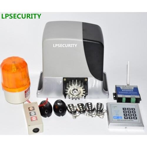 LPSECURITY 600kg automatic sliding gate opener motor with 4 remote controls(photocell, lamp, gsm, button optional)