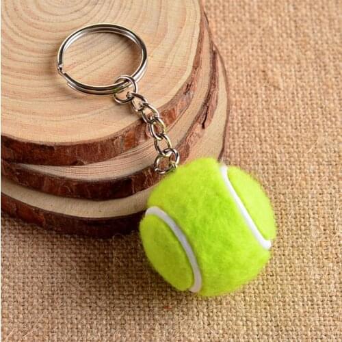 6 Color Key Chain Tennis Ball Metal Keychain Car Key Chain Key Ring sports chain sliver color pendant Hot Selling #17112