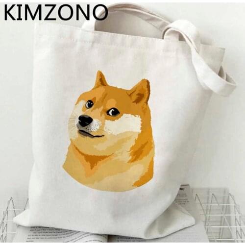 Shiba Inu shopping bag bolsas de tela reusable grocery eco cotton tote bag string net tote jute custom