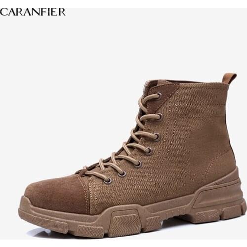 CARANFIER Men High Quality Brand Military Leather Boots Special Force Tactical Desert Combat Men Boots Outdoor Shoes Ankle Boots