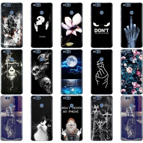 For Huawei Honor 7X Printing Soft TPU Silicon Back Phone Case Cover for huawei honor 7x Case Full 360 Protective Coque Bumper