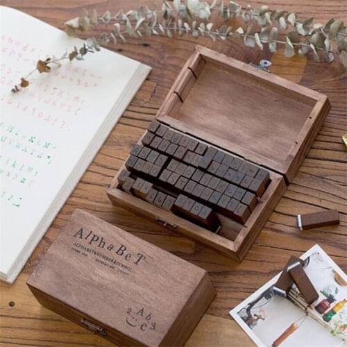 28/70Pcs DIY Number Alphabet Combination Letter Stamp Diary Vintage Wooden Gift DIY Wood Crafts
