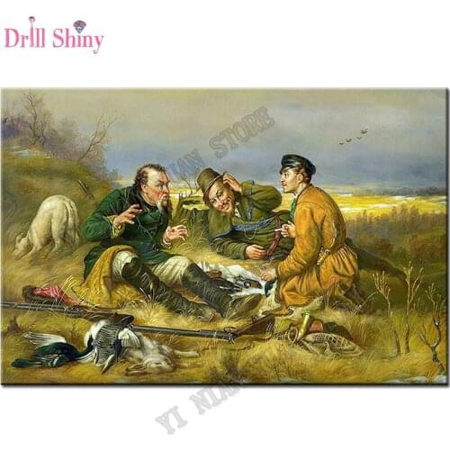 Hunters Hunting landscape 5D DIY Diamond Painting Cross Stitch Full drill Diamond mosaic Diamond embroidery Pictures rhinestones