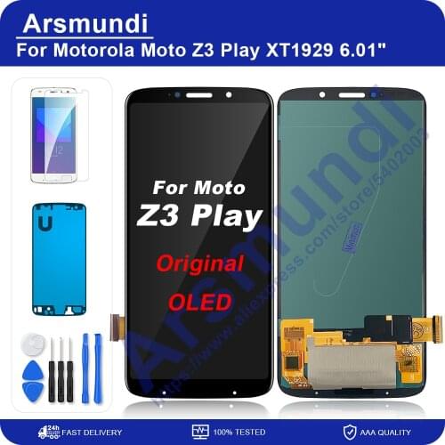 For Motorola Moto Z3 Play XT1929 6.01" AMOLED Display Touch Screen Digitizer Assembly Replacement LCDs + Gifts