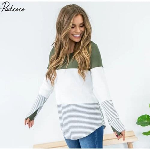 Casual Striped Women Long Sleeve Maternity Tops Breastfeeding Tops Ladies T-Shirt Loose Pregnancy Loose Clothes T Shirt