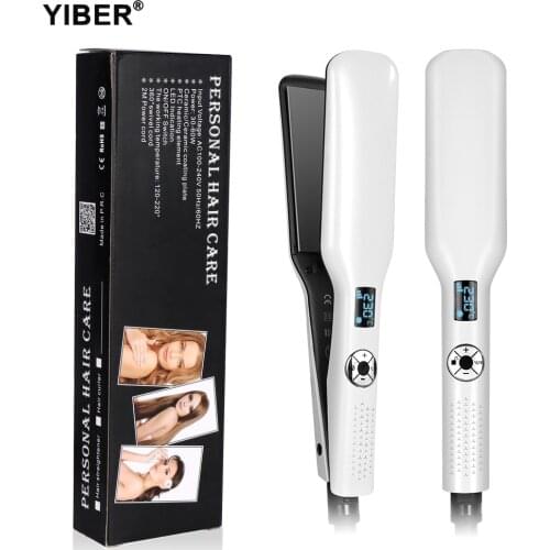 Widen Panel Iron Professional Hair Straightener Titanium Flat Iron LCD Display Instant Heating Curling Iron Hair Styling TooL