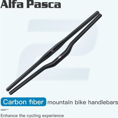 NO LOGO Bike Handlebar 3K Matte Carbon MTB Handlebar Flat/Riser Straight Handle Bar Bicycle Parts Bike Handlebars