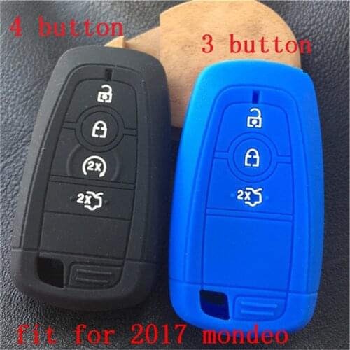 Silicone rubber car key cover case for ford mondeo 2017 MKC MKX MKZ Lincoln continental focus edge kuga eco sport 3 4 button key