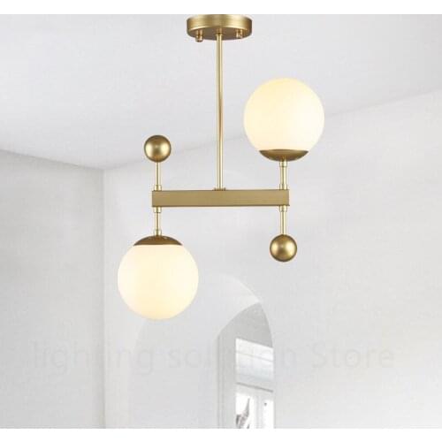 Modern Glass Pendant Lights Nordic Iron Hanging Lamp Minimalist Metal Indoor Suspension luminaire E27 Restaurant Bar Lanterns