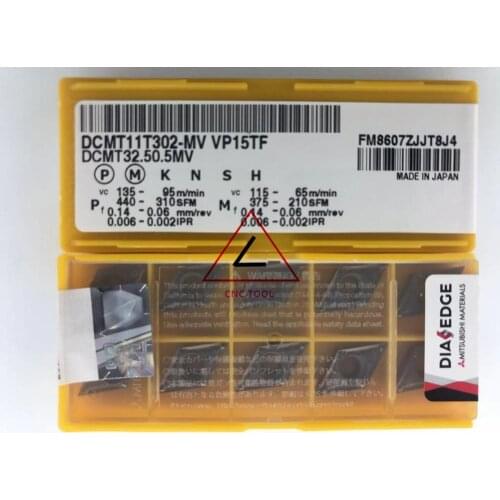 DCMT 11T302 MV VP15F 10pcs original Mitsubishi turning insert DIAEDGE