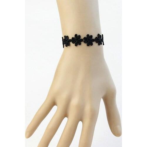 European And American Retro Handmade Women Wedding Jewellery Lace Flower Wrist Tattoo Bracelet Free Shipping Masquerade Ball