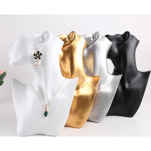 Gold Silver Black White Resin Mannequin Head For Jewelry Didplay