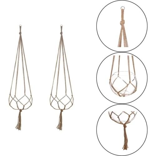 1 Pcs 90/105/122cm Flower Pot Hanger Hemp Rope Hanging Basket For Courtyard Home Decor Garden Handmade Macrame Plant Hanger