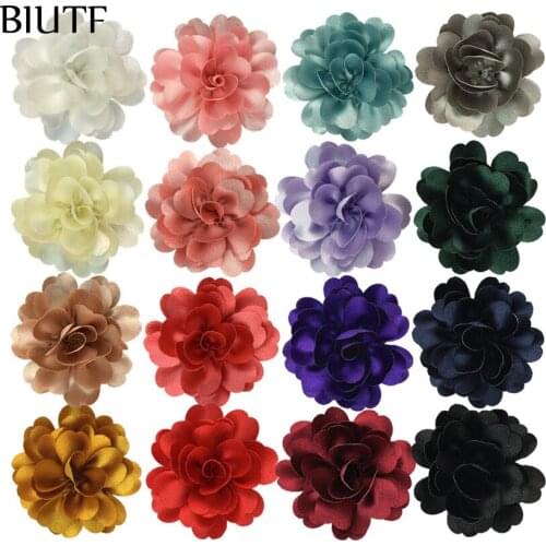100pcs/lot Wholesale Fancy Fabric Crystal Crepe Flower with/without Hair Clip Rolled Flower Headwear Clothes Shoes Decor TH302