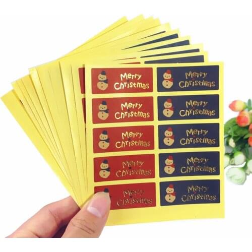 1000 PCS/lot Merry Christmas gilding style baking seal Sticker for Handmade Products Gift sealing Students' DIY packaging label