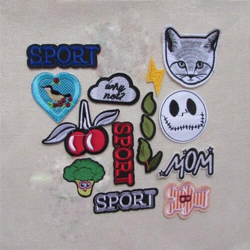 16Pcs high quality cartoon patter Embroidered Patches For Clothes Iron On Applique Patch Badge For Clothing Accessories