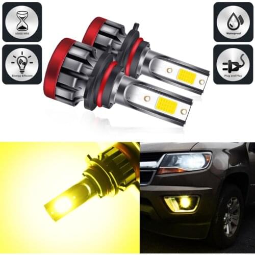 2 Pcs Car Fog Lamp LED Fog Light Bulbs Canbus 3000K Yellow 3000 Lumens 30W High Power H8/H1/880/881/5202/9005/HB3/9006/HB4/P13W