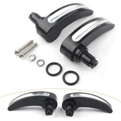 2pc Motorcycle Racing Saddlebag Lid Lifter For Harley Touring Road King FLT 2014 2015 2016 2017 2018 Chrome Black CNC Aluminum