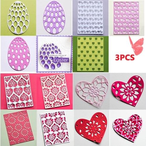 3pcs/set Rectangular Frame Heart-shaped Three-layer Stacking Metal Cutting Dies Christmas For DIY Scrapbooking Album Paper Card