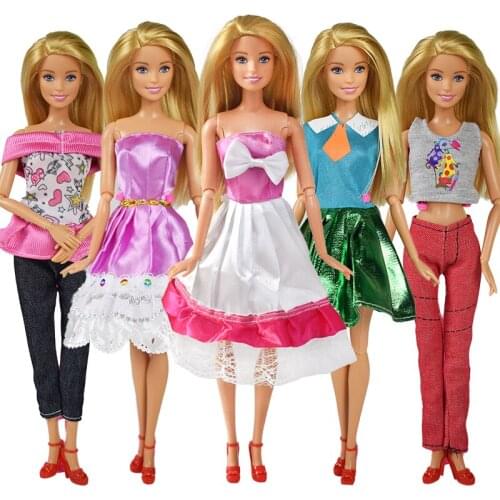 5 Pcs/lot Hot doll Princess Dress Suit High Quality Manual Homemade Dress Doll Clothes Girl Toys For 12 Inch Doll Accessories