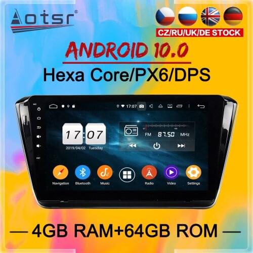 2 Din IPS Screen Android 10 DSP Car Multimedia Player For SKODA SUPERB 2015 2016-2019 Navigation Audio Radio BT Stereo head unit