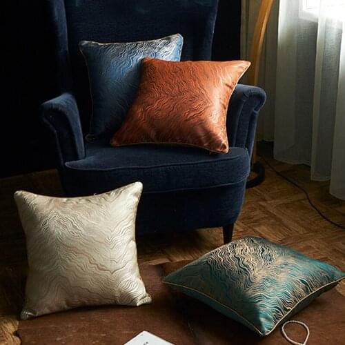 Free Shipping Geometric Jacquard Gold & Silver Wire Inlaid With Hemmed Pillow Case Cushion Cover (NO CORE) XA0817-11