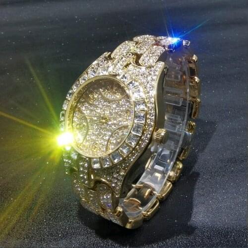 Missfox Luxury Woman Watch Dial Iced Out Square Diamond Watches Women Bracelet Unique 2021 New Blingbling Party Queen Watch Lady