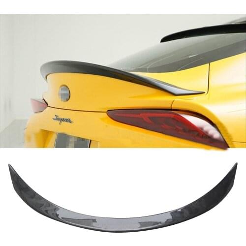 Real Carbon Fiber Rear Trunk Wing Spoiler Boot Top Lip Cover HighKick For Toyota Supra A90 A91 Coupe GR MK5 2019-2021 2020 TRD