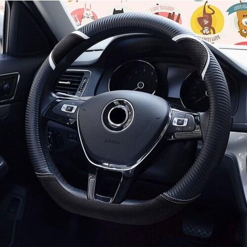 Car Steering Wheel Cover D Shape For Volkswagen vw gti mk7 polo Golf Car accessory for women pink Steering cover Universal 38cm
