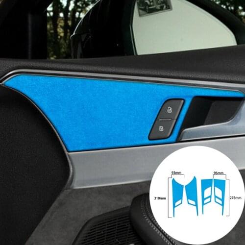 For Audi A4L 2017+ Alcantara Suede Wrap Car Door Panel Strip Covers Trim Stickers Internal Mouldings Accessories Car-styling