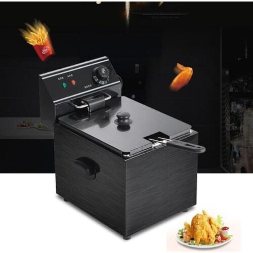 8L Electric Deep Fryer Blast Furnace Cylinder Thickening Fryer Grill Fried Chicken Fried Dough Sticks Furnace Fries Machine