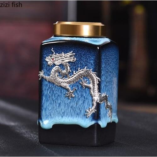 300ML Porcelain Tea Box Kitchen Storage Bottles Food Stash Jar Airtight Smell Proof Container Tea Coffee Storage Tank Tea Jar