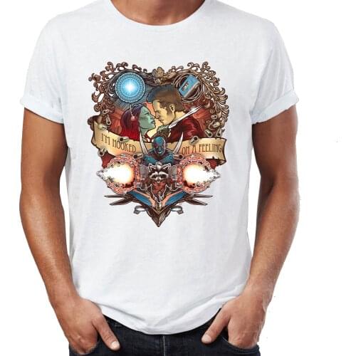New Mens t-shirt Hooked On A Feeling Guardians Of Galaxy Star Lord Tshirt Harajuku Streetwear Cool Tees Tops