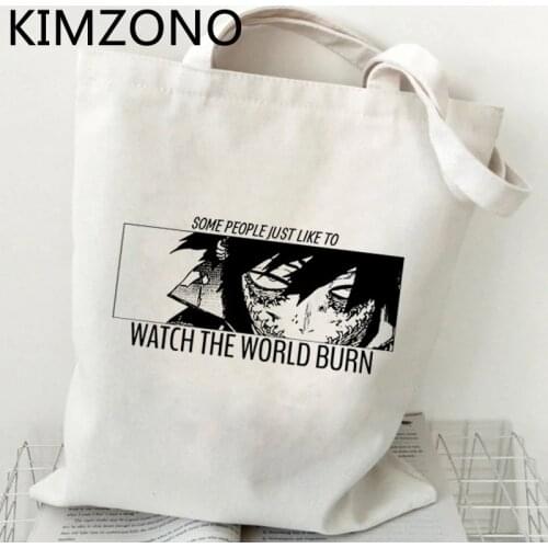 My Hero Academia Dabi shopping bag canvas reusable shopping shopper bag fabric ecobag bolsa compra sacola cabas