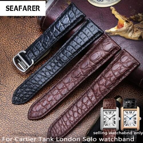 16mm 17mm 18mm 20mm 22mm 23mm 24mm 25mm Crocodile Skin Dermal Strap For Tank Tank London SOLO Round Male Strap