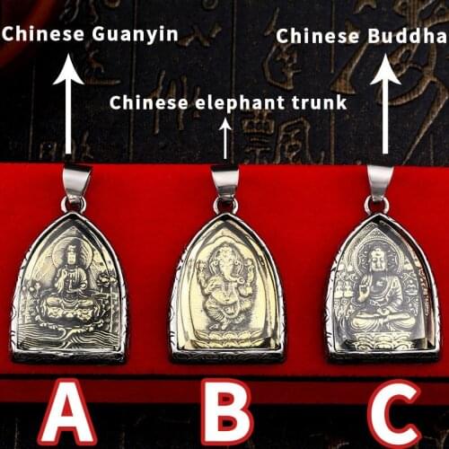 BEIER New Stainless Steel Part Plated-Gold Buddhism Bring Lucky Necklace Pendant China 3 style man women Jewelry BP8-350