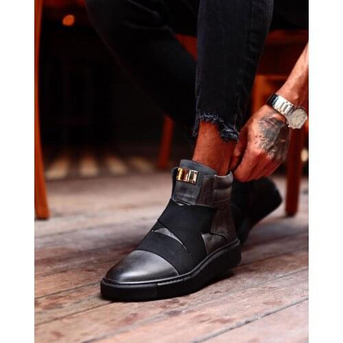 Men Casual Boot No Lace-up Men Shoes Lightweight Comfortable Breathable Walking Boot Leather Man Boot Leather Man Casual Boot