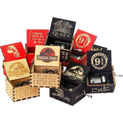 FAST SHIP New Wooden Hand Crank TO MY Wife You Are My Sunshine DAD I Love You 3000 Music Box Christmas Gift